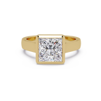 Modern Bezel Set Princess Cut Diamond Ring