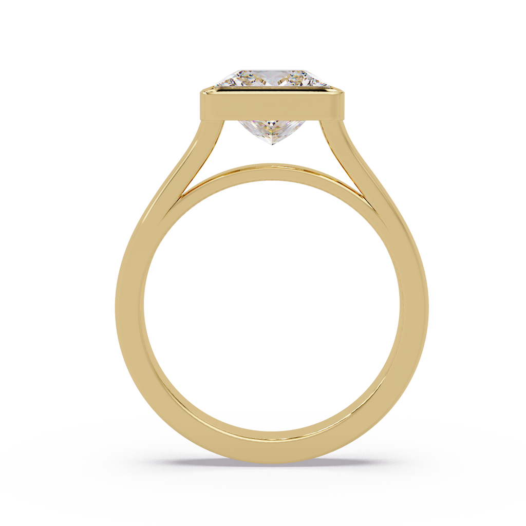 Modern Bezel Set Princess Cut Diamond Ring