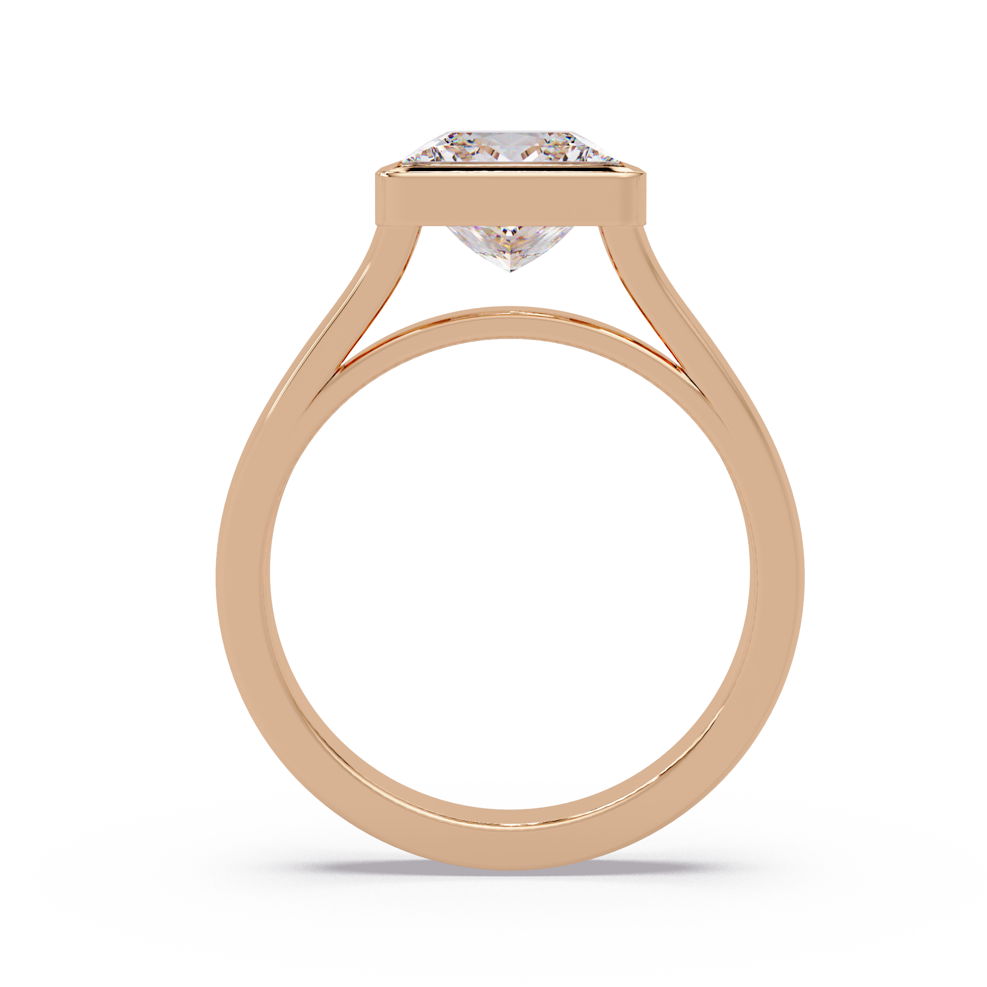 Modern Bezel Set Princess Cut Diamond Ring