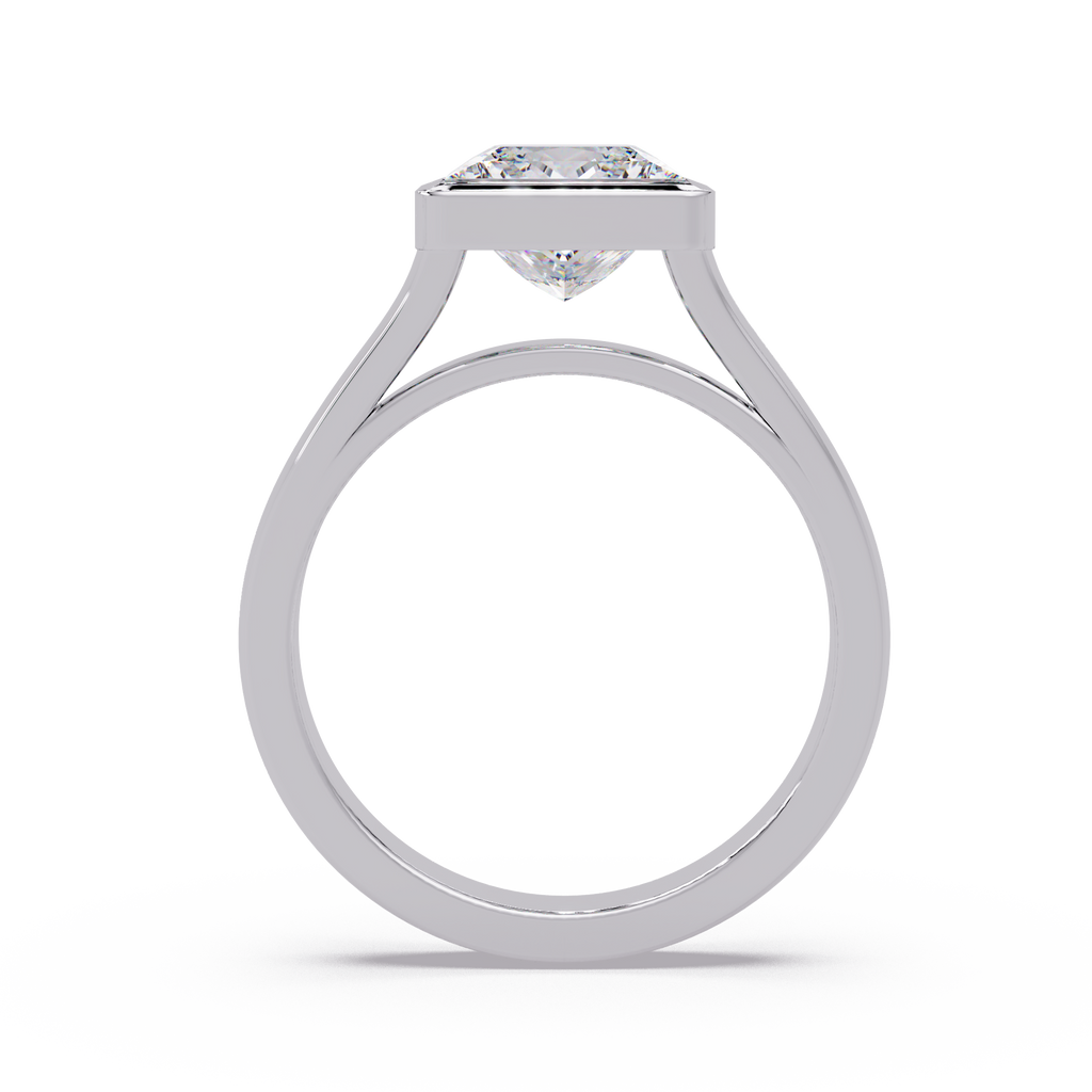 Modern Bezel Set Princess Cut Diamond Ring