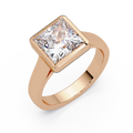 Modern Bezel Set Princess Cut Diamond Ring