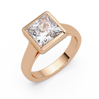 Modern Bezel Set Princess Cut Diamond Ring