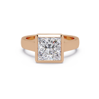 Modern Bezel Set Princess Cut Diamond Ring