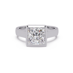 Modern Bezel Set Princess Cut Diamond Ring