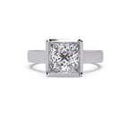 Modern Bezel Set Princess Cut Diamond Ring