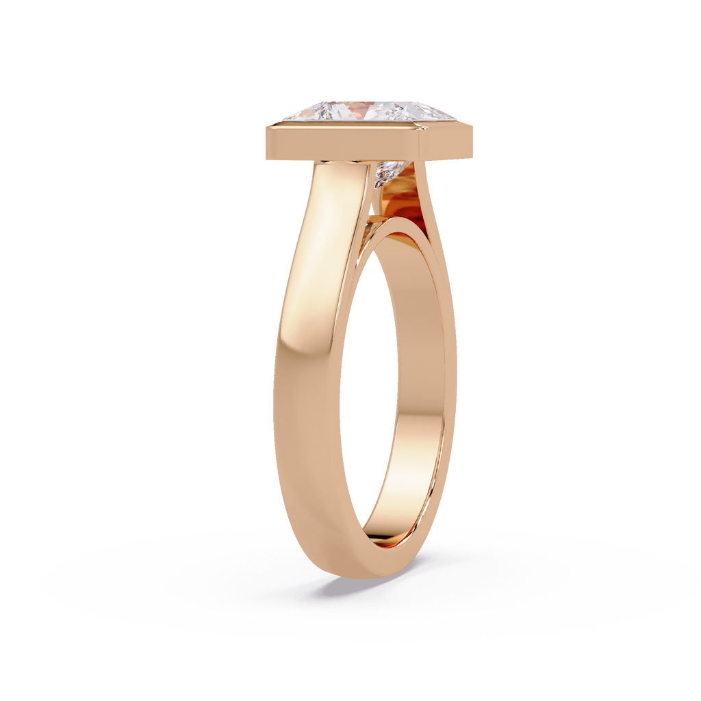 Modern Bezel Set Princess Cut Diamond Ring