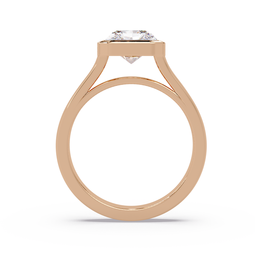 Modern Bezel Set Radiant Cut Diamond Ring