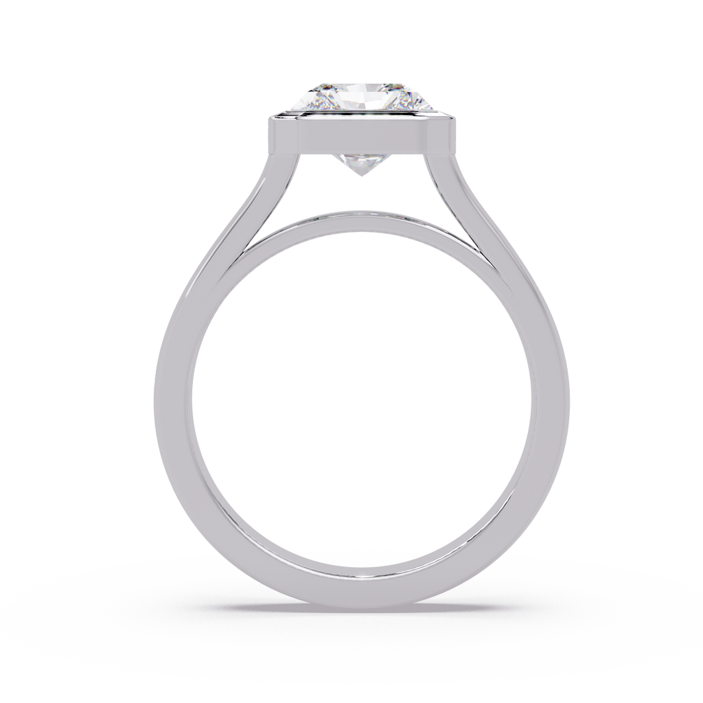 Modern Bezel Set Radiant Cut Diamond Ring