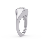 Modern Bezel Set Square Emerald Cut Diamond Ring