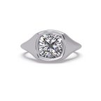 Modern Bezel Set Cushion Cut Diamond Ring
