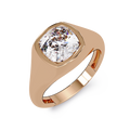 Modern Bezel Set Cushion Cut Diamond Ring