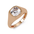 Modern Bezel Set Cushion Cut Diamond Ring