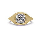 Modern Bezel Set Cushion Cut Diamond Ring