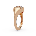 Modern Bezel Set Cushion Cut Diamond Ring