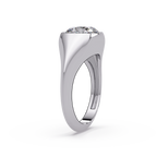 Modern Bezel Set Cushion Cut Diamond Ring