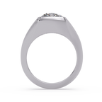 Modern Bezel Set Cushion Cut Diamond Ring