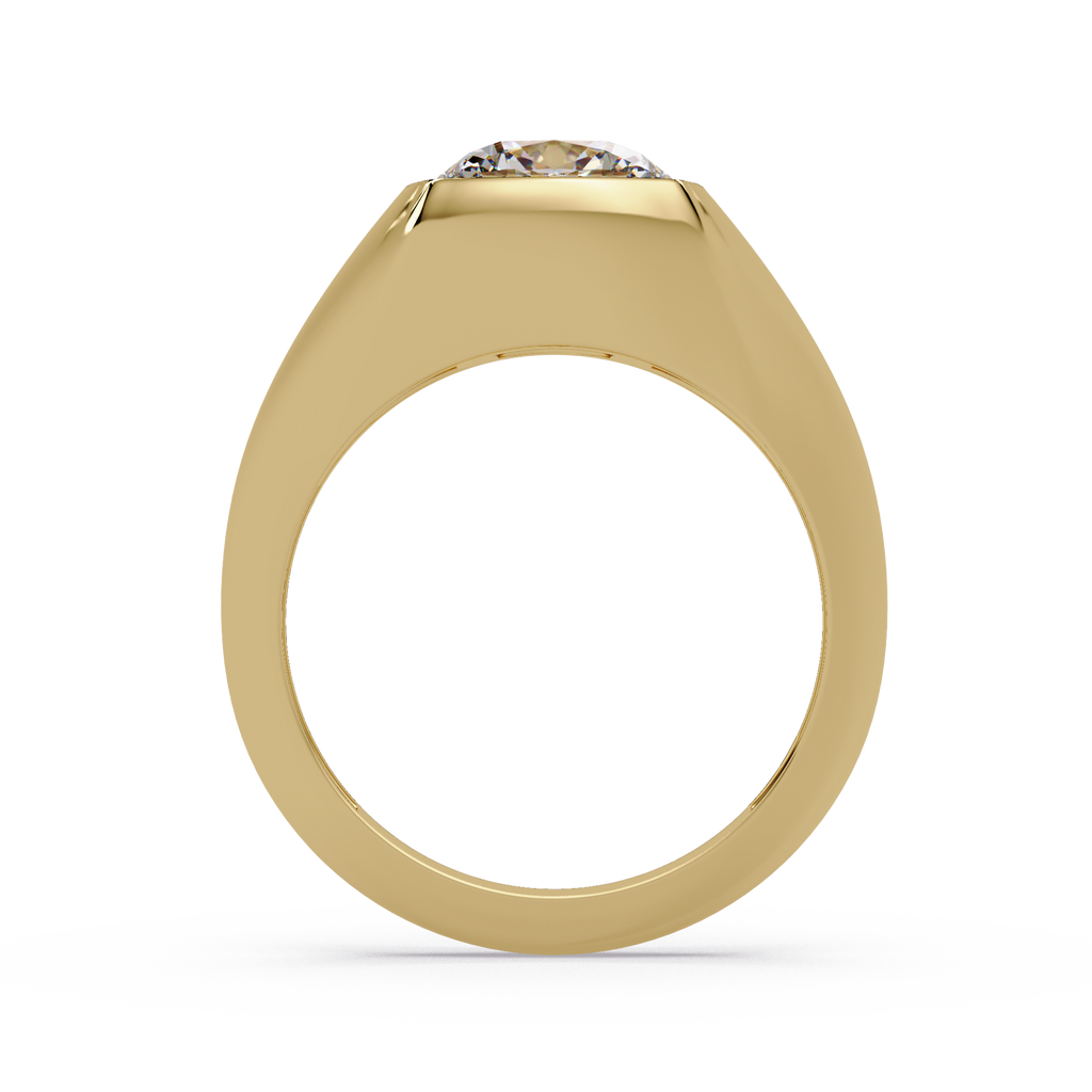 Modern Bezel Set Cushion Cut Diamond Ring