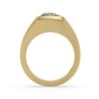 Modern Bezel Set Cushion Cut Diamond Ring