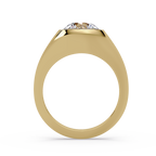 Round Cut Diamond Bezel Set Signet Ring
