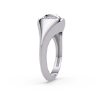 Round Cut Diamond Bezel Set Signet Ring