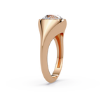 Round Cut Diamond Bezel Set Signet Ring