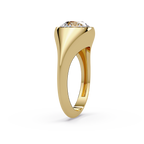 Round Cut Diamond Bezel Set Signet Ring