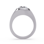Round Cut Diamond Bezel Set Signet Ring