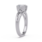 Asscher Cut Diamond Split Shank Solitaire Engagement Ring