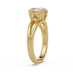 Asscher Cut Diamond Split Shank Solitaire Engagement Ring
