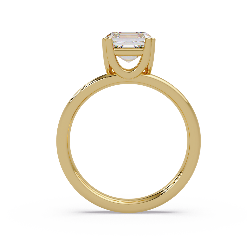 Asscher Cut Diamond Split Shank Solitaire Engagement Ring