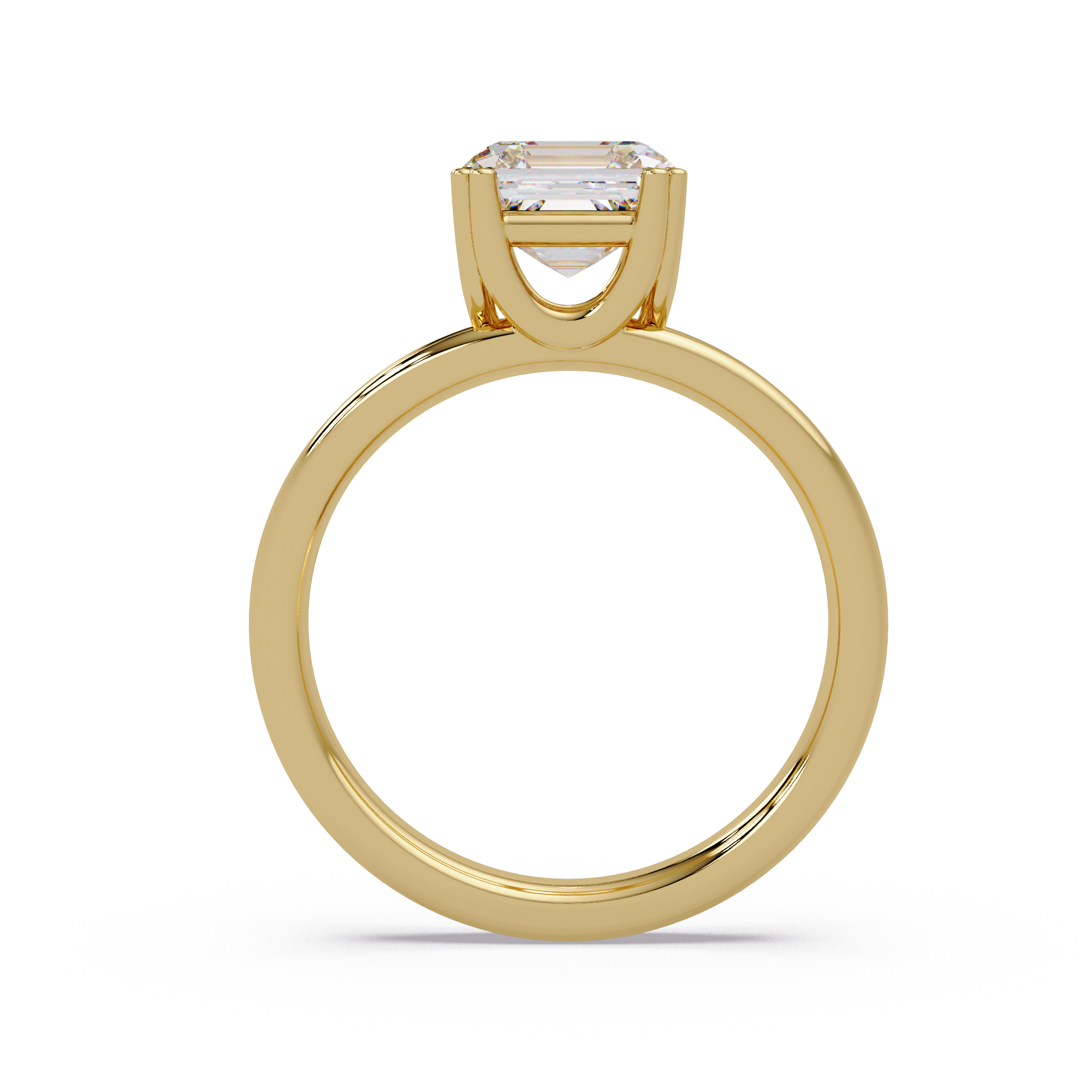 Asscher Cut Diamond Split Shank Solitaire Engagement Ring