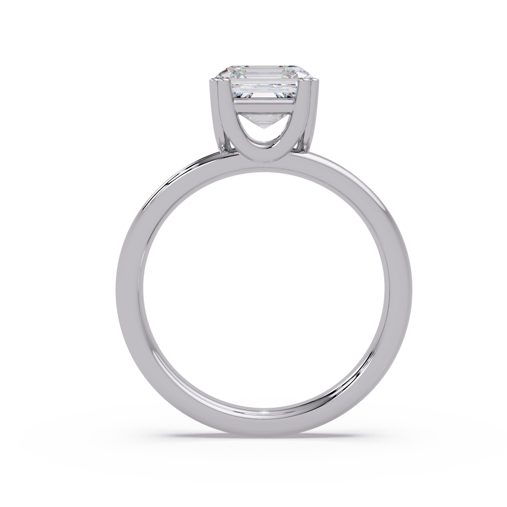 Asscher Cut Diamond Split Shank Solitaire Engagement Ring