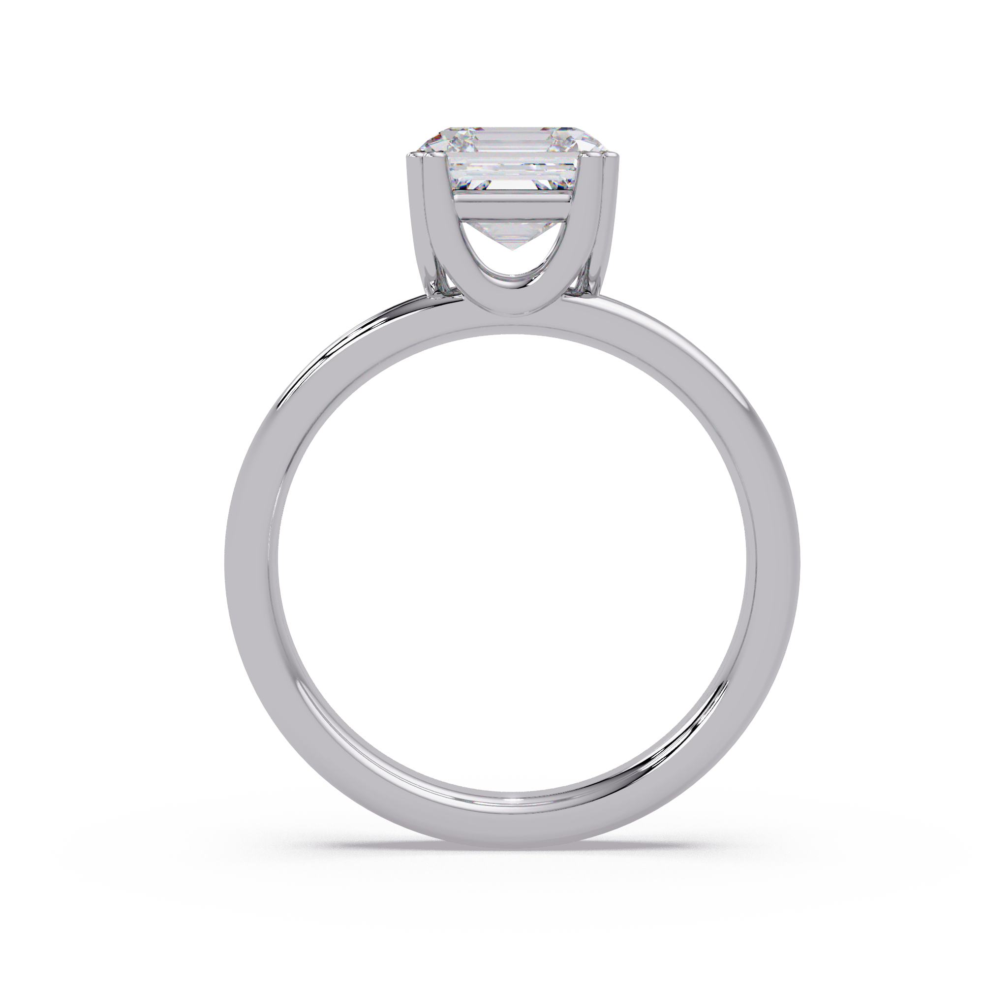 Asscher Cut Diamond Split Shank Solitaire Engagement Ring