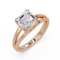 Asscher Cut Diamond Split Shank Solitaire Engagement Ring