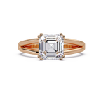 Asscher Cut Diamond Split Shank Solitaire Engagement Ring