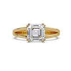 Asscher Cut Diamond Split Shank Solitaire Engagement Ring
