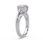Cushion Cut Diamond Split Shank Solitaire Engagement Ring