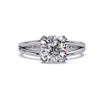 Cushion Cut Diamond Split Shank Solitaire Engagement Ring