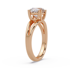 Cushion Cut Diamond Split Shank Solitaire Engagement Ring