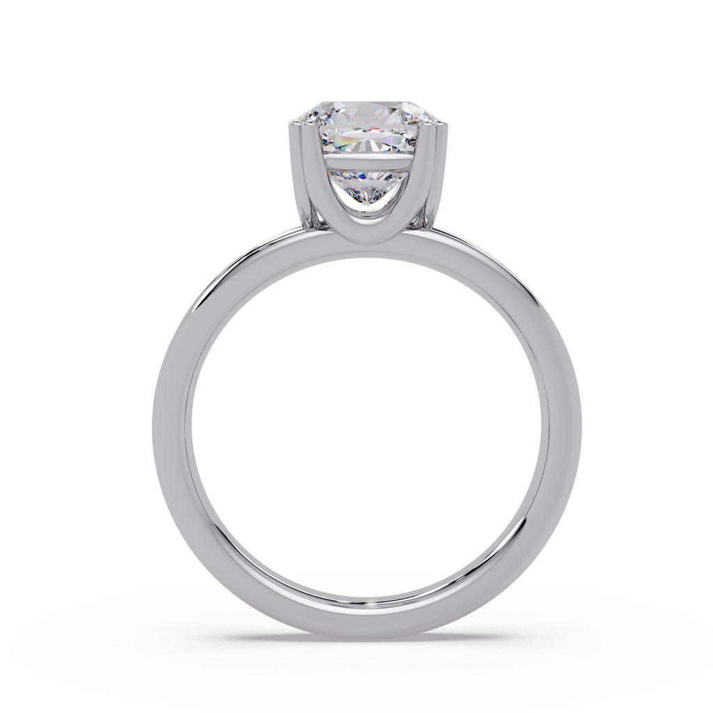 Cushion Cut Diamond Split Shank Solitaire Engagement Ring