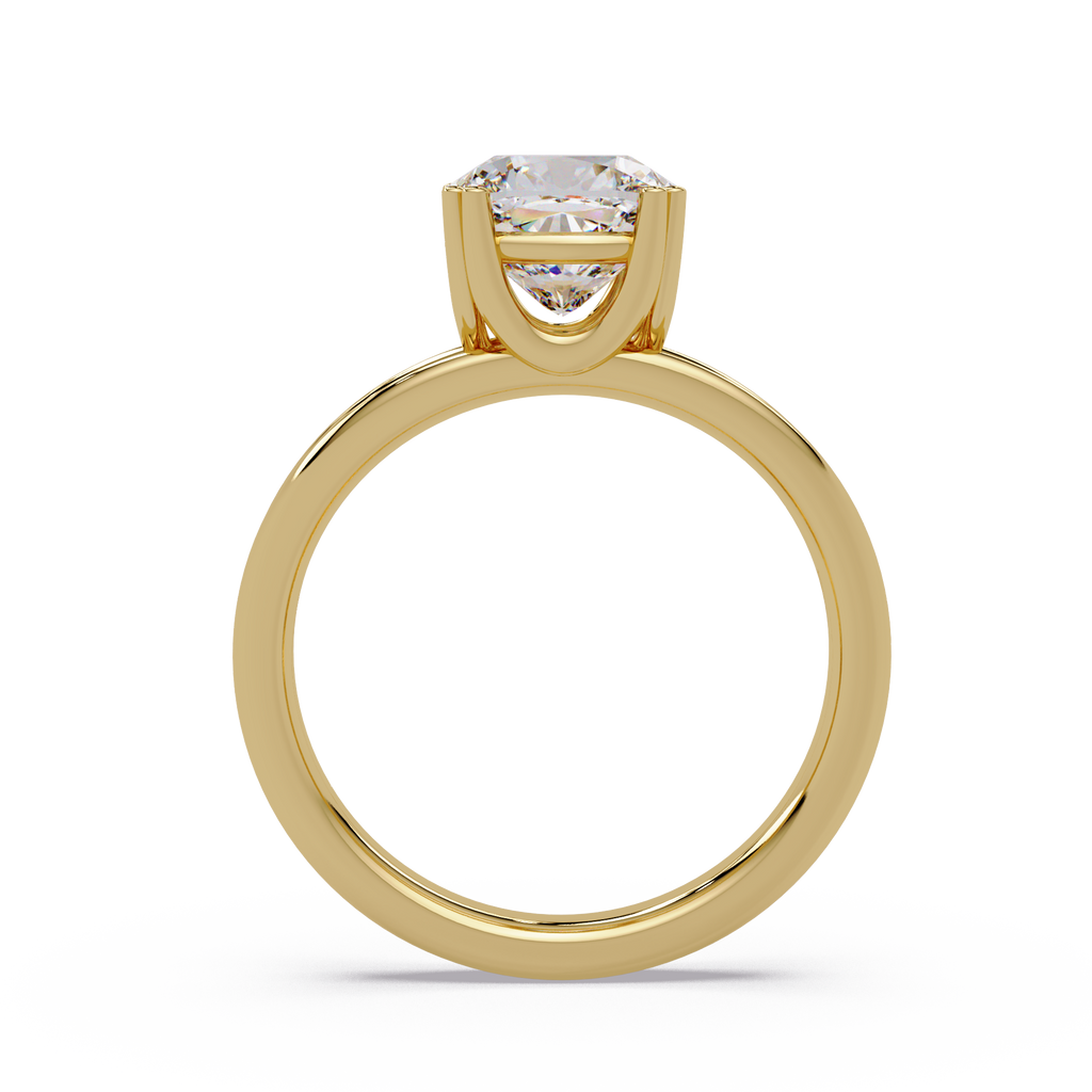 Cushion Cut Diamond Split Shank Solitaire Engagement Ring