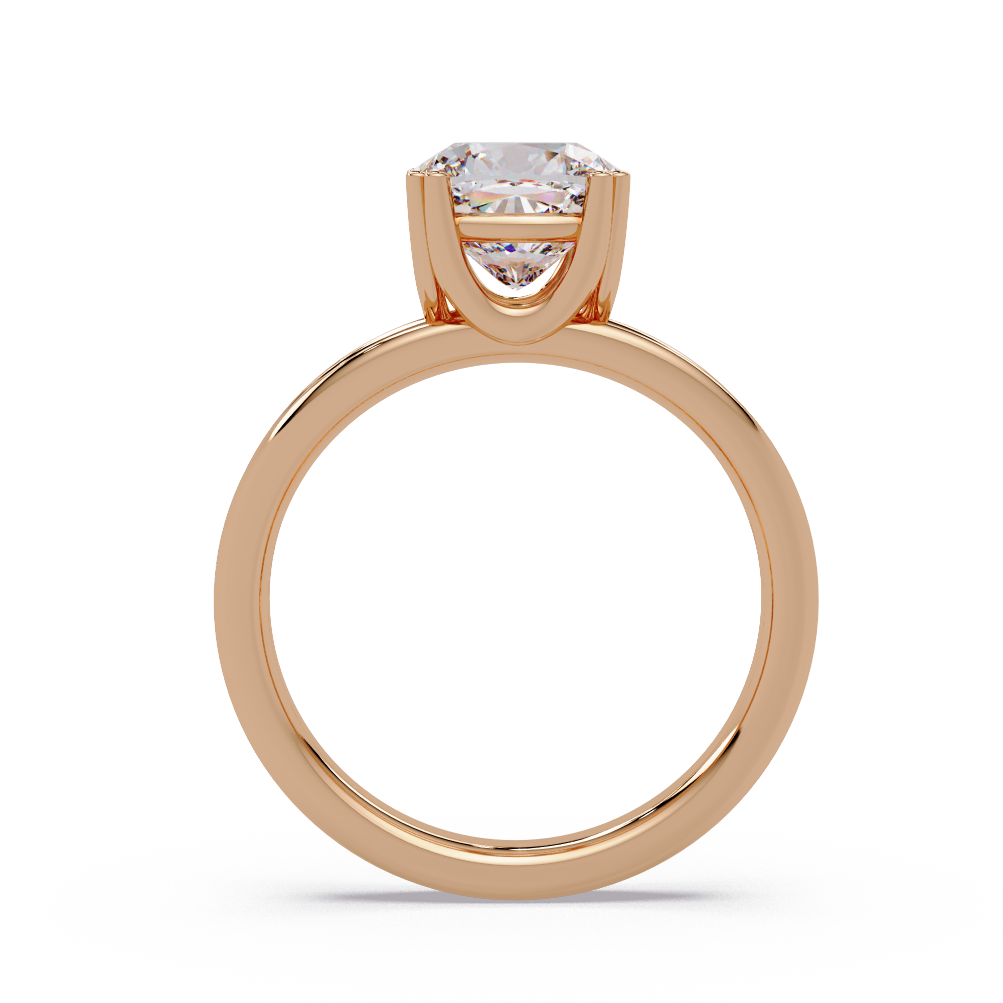 Cushion Cut Diamond Split Shank Solitaire Engagement Ring