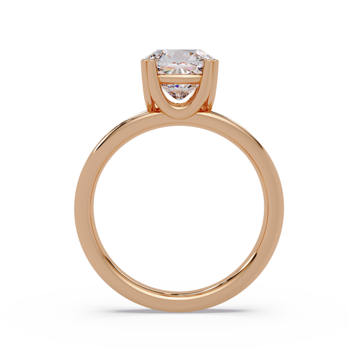 Cushion Cut Diamond Split Shank Solitaire Engagement Ring