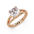 Cushion Cut Diamond Split Shank Solitaire Engagement Ring