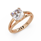 Cushion Cut Diamond Split Shank Solitaire Engagement Ring