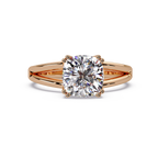 Cushion Cut Diamond Split Shank Solitaire Engagement Ring