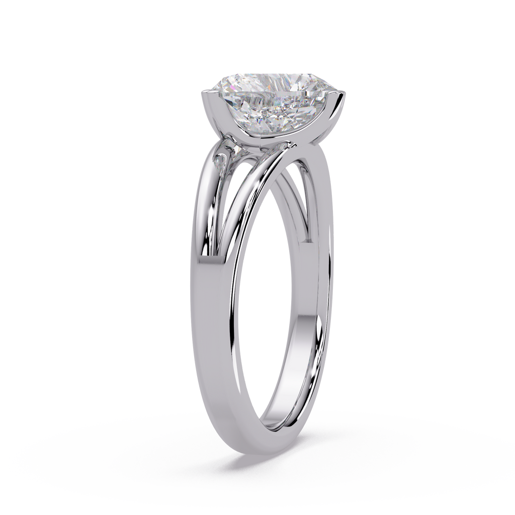 Heart Shape Diamond Split Shank Solitaire Engagement Ring