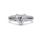 Heart Shape Diamond Split Shank Solitaire Engagement Ring