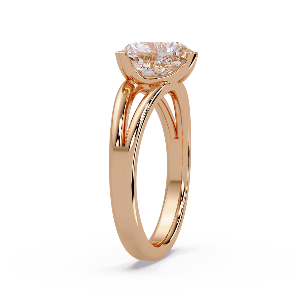 Heart Shape Diamond Split Shank Solitaire Engagement Ring