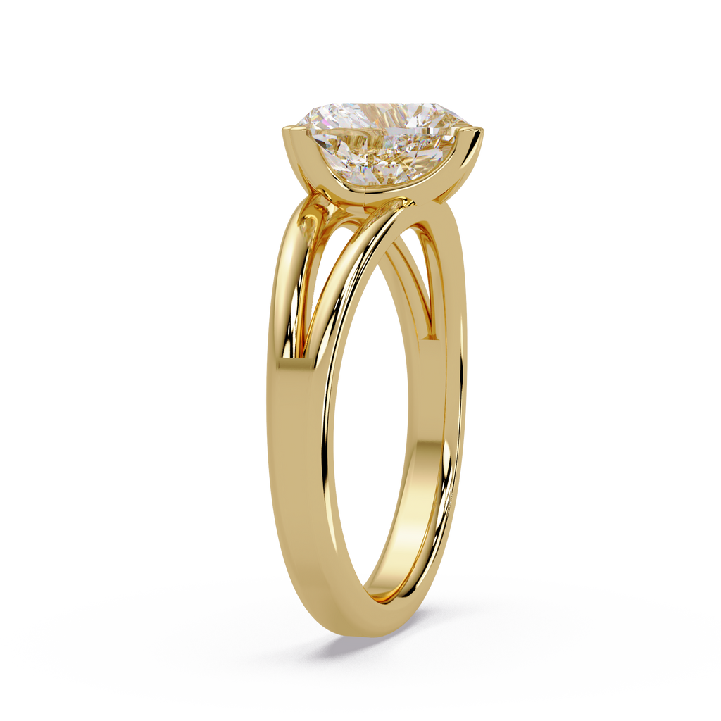 Heart Shape Diamond Split Shank Solitaire Engagement Ring